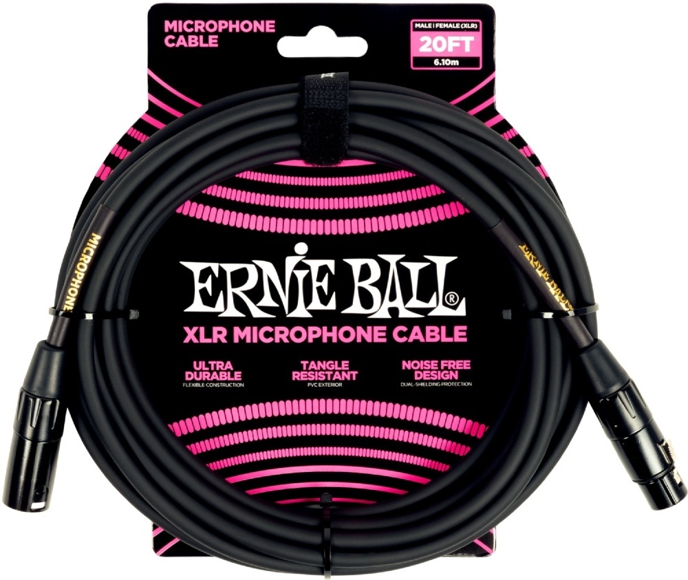 Ernie Ball 6388 Microphone Cable 6m - Svart