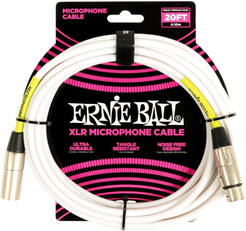 Ernie Ball 6389 Microphone Cable 6m - Vit