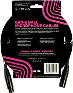 Ernie Ball 6390 Microphone Cable Flätad 1,5m - Svart