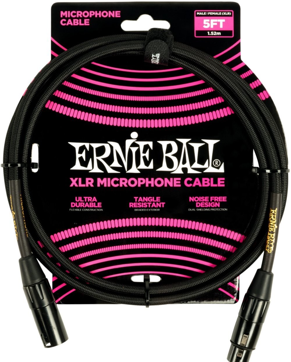 Ernie Ball 6390 Microphone Cable Flätad 1,5m - Svart