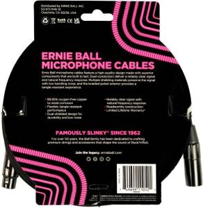 Ernie Ball 6391 Microphone Cable Flätad 4,5m - Svart