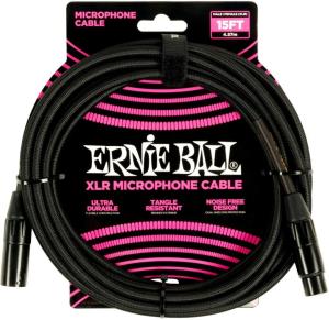Ernie Ball 6391 Microphone Cable Flätad 4,5m - Svart