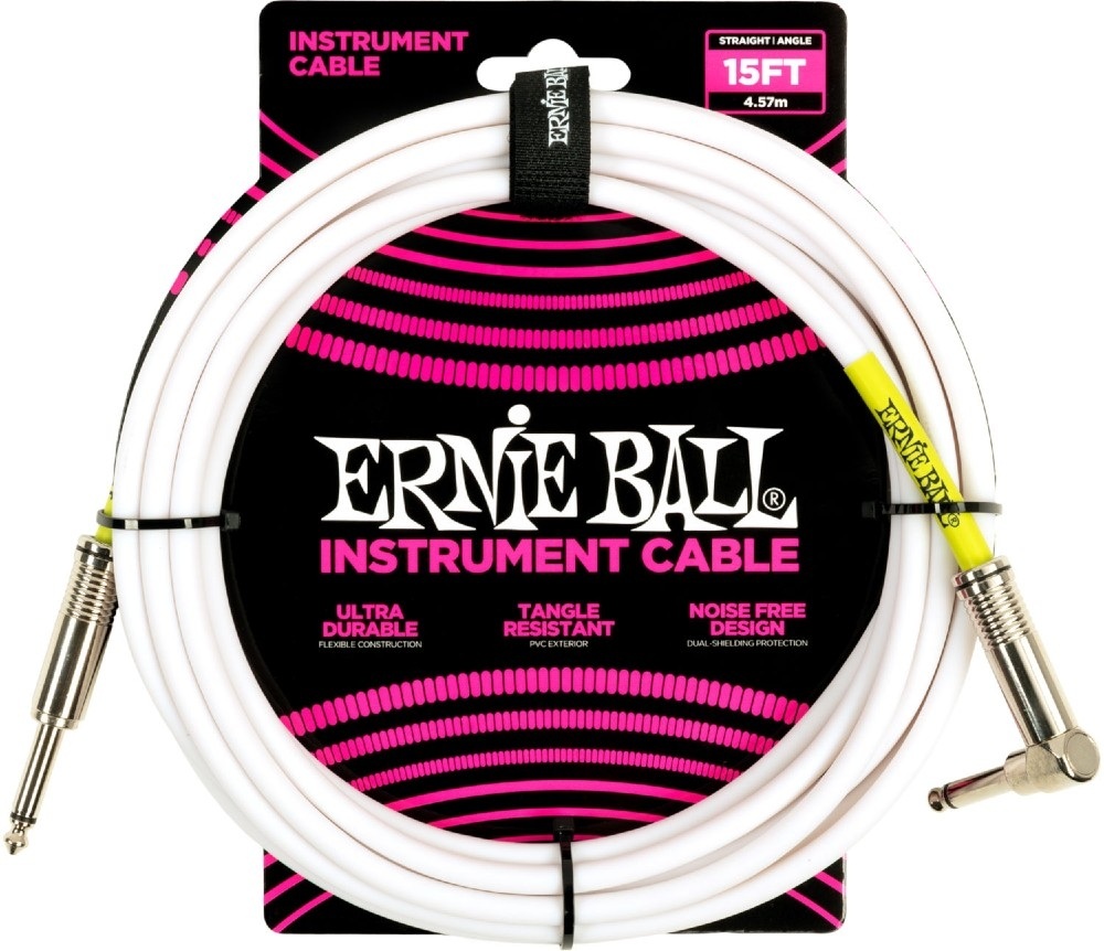 Ernie Ball 6400 Instrument Cable 4,5m - Vit
