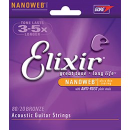Elixir 11306 Acoustic 80/20 Bronze Baritone Nanoweb 016-070