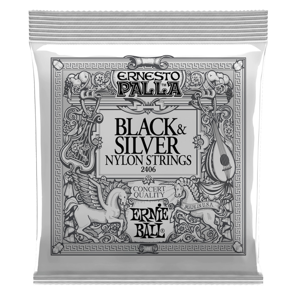 Ernie Ball 2406 Nylon Black And Silver