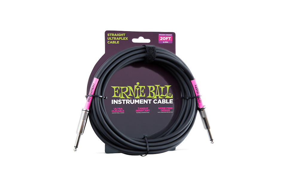 Ernie Ball 6046 Instrument Cable Rak-Rak 6m - Svart