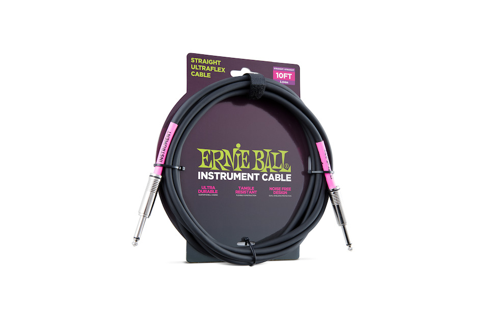 Ernie Ball 6048 Instrument Cable Rak-Rak 3m - Svart