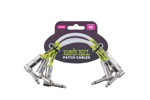 Ernie Ball 6051 Patch Cable Vinklad-Vinklad 15cm - Vit 3-pack