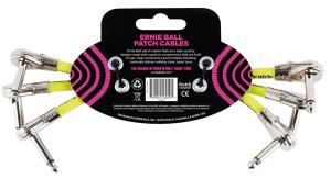 Ernie Ball 6059 Patch Cable Vinklad-Vinklad Flat 15cm - Svart 3-pack