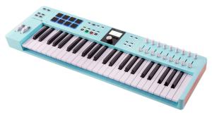 Arturia KeyLab Essential 49 mk3 MIDI-controller i aquamarine, snett framifrån