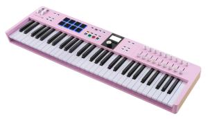 Arturia KeyLab Essential 61 mk3, MIDI-controller I rose quarts, snett framifrån