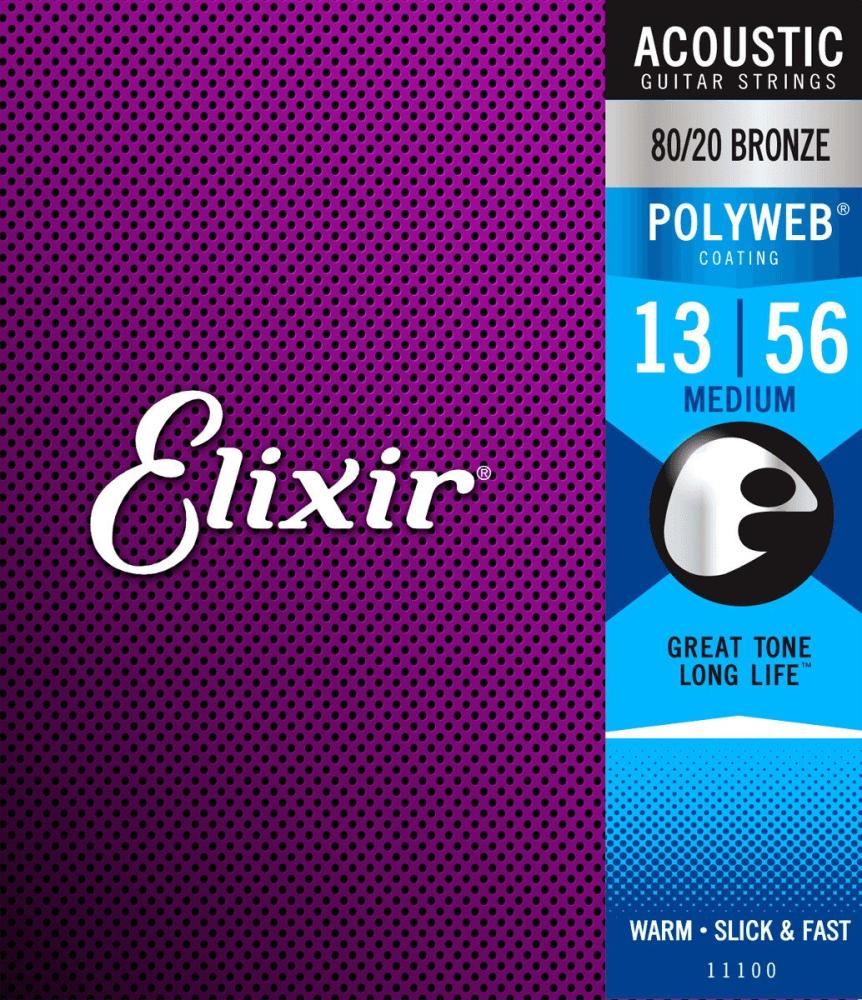 Elixir 11100 Acoustic 80/20 Bronze Polyweb 013-056
