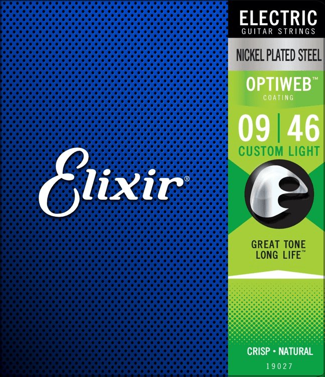 Elixir 19027 Electric Nickel Plated Steel Optiweb 009-046