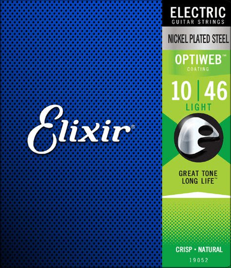 Elixir 19052 Electric Nickel Plated Steel Optiweb 010-046