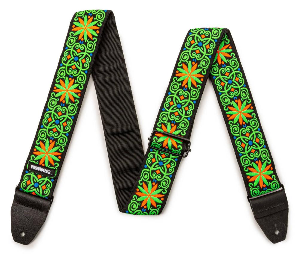 Dunlop JH26 Jimi Hendrix Blacklight Fillmore Green Strap