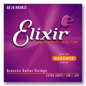 Elixir 11002 Acoustic 80/20 Bronze Nanoweb 010-047