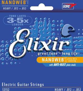 Elixir 12152 Electric Nickel Plated Steel Nanoweb 012-052