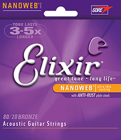 Elixir 11308 Acoustic 80/20 Bronze Baritone Nanoweb 016-070