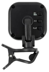 Ernie Ball ProTune USB-C Clip-On Tuner sedd bakifrån, med färgdisplay och klämfäste.
