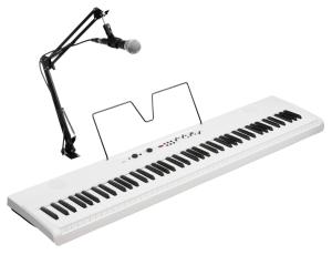 Korg L1 Live digitalpiano med 88 tangenter, mic och notställ, snett framifrån