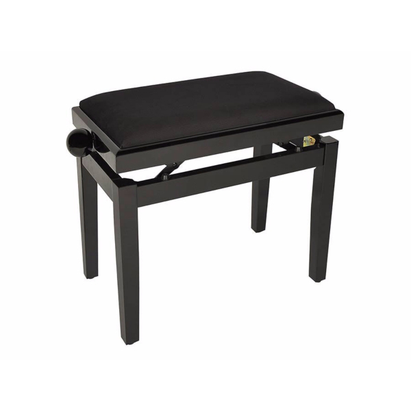 Boston Piano Bench Gloss Black/Black Velvet Seat