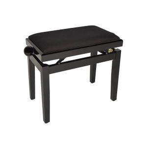 Boston Piano Bench Gloss Black/Black Velvet Seat