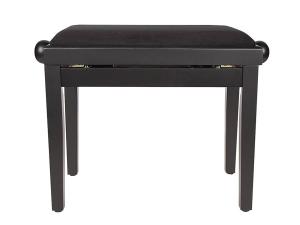 Boston Piano Bench Satin Black/Black Velvet Seat