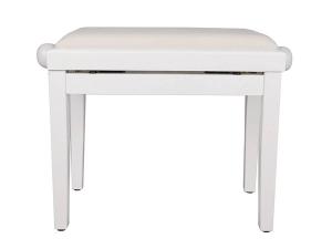 Boston Piano Bench Satin White/White Velvet Seat