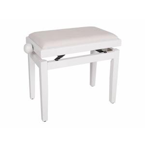 Boston Piano Bench Satin White/White Velvet Seat