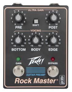 Peavey Rockmaster Preamp Pedal, effektpedal, sedd ovanifrån