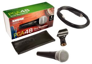 Shure PGA48-QTR Sång o talmikrofon  XLR-tele kabel