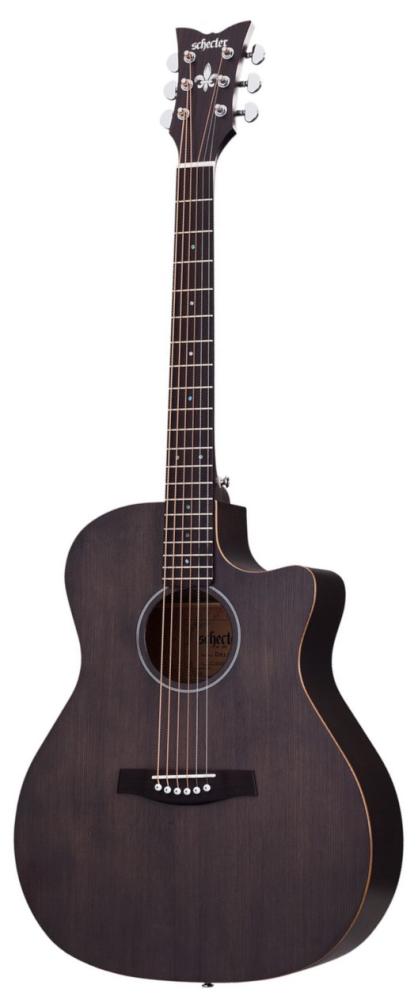 Schecter Deluxe Acoustic Satin See Thru Black