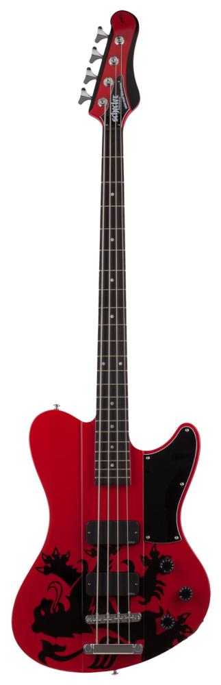 Schecter Simon Gallup Ultra Spitfire Bass RD/BK