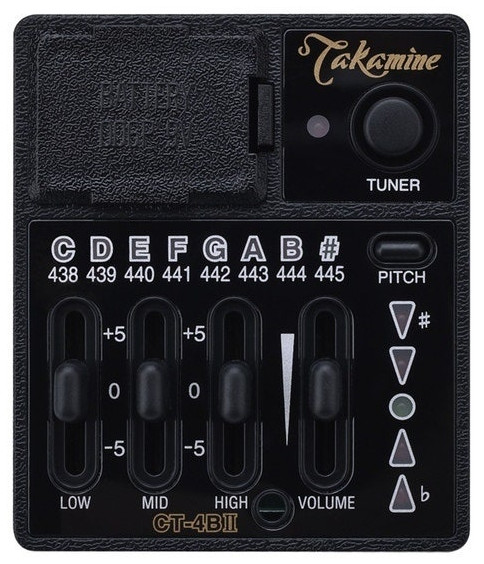 Takamine CT-4BII preamp och stämapparat, close up