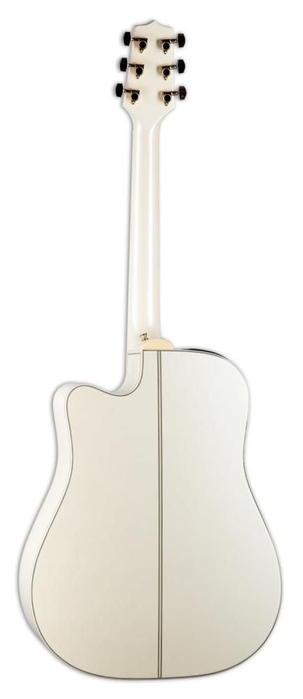 Takamine GN37CE dreadnought gitarr i pearl white, baksida