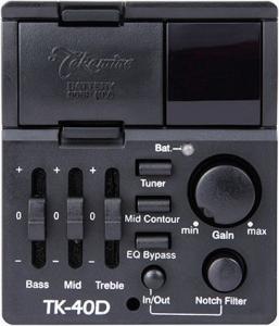 Takamine TK-40D preamp och stämapparat, close up.