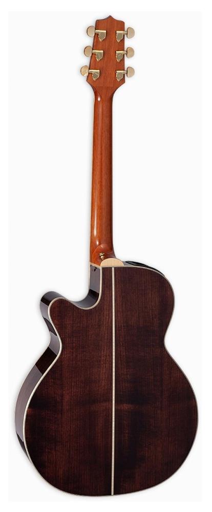 Takamine GN71CE stålsträngad akustisk gitarr i brown sunburst, baksida