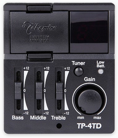 Takamine TP-4TD preamp och stämapparat, close up