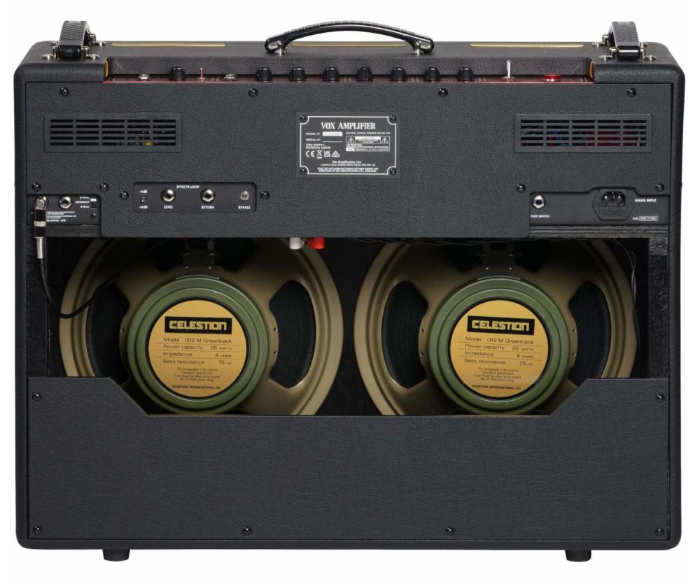 VOX AC30HWR2 Hand-Wired, komboförstärkare, sedd bakifrån