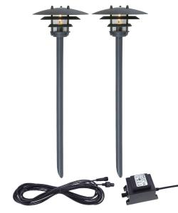 MALVA Pollare 2p 50cm LED, Trafo, Kabel - Antracitgrå 12V IP44