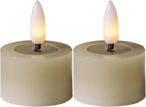 FLAMME FLOW LED-Värmeljus 2-pack 4cm Beige