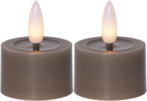 FLAMME FLOW LED-Värmeljus 2-pack 4cm Mullvad