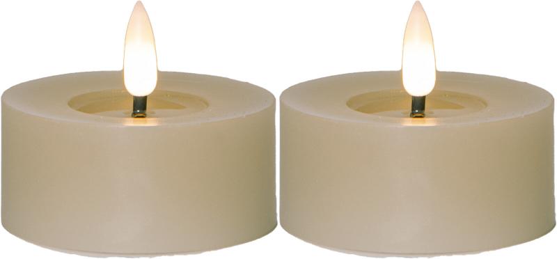 FLAMME FLOW LED-Värmeljus 2-pack 7cm Beige