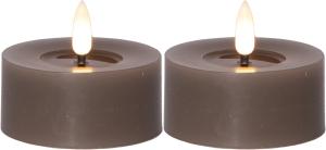 FLAMME FLOW LED-Värmeljus 2-pack 7cm Mullvad