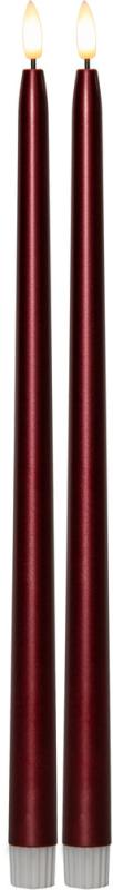 FLAMME METAL Antikljus 2-pack 39cm Röd
