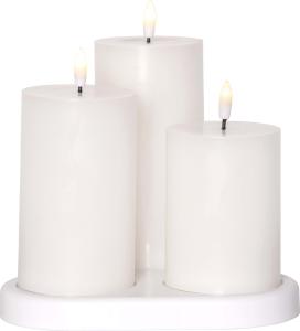 FLAMME CHARGE Blockljus 3-pack 15cm