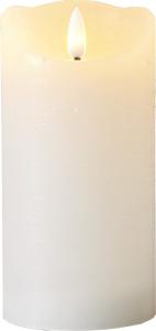 FLAMME RUSTIC LED-Blockljus 15cm Vit