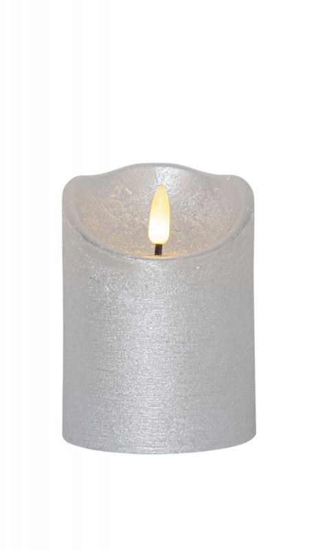 FLAMME RUSTIC LED-Blockljus 10cm Silver