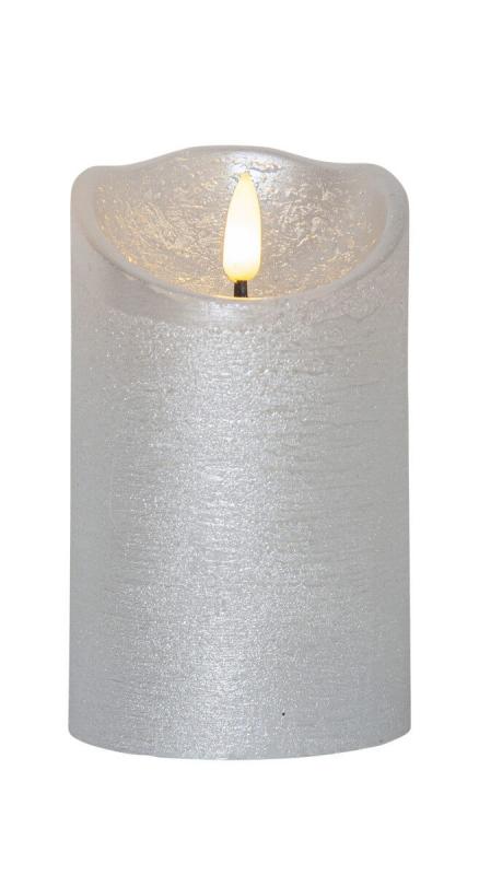 FLAMME RUSTIC LED-Blockljus 12,5cm Silver