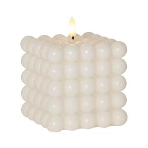 FLAMME DOT LED-Blockljus 12,5cm Vit